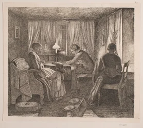 Intérieur avec la famille de l