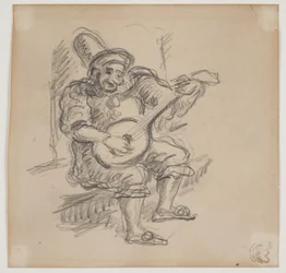 Clown jouant du luth