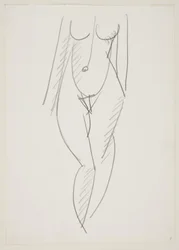 Femme nue debout vue de face