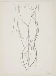 Femme nue debout vue de face