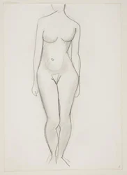 Femme nue debout vue de face