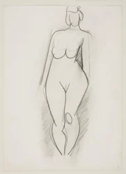 Femme nue debout vue de face
