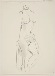 Femme nue debout, tournée vers la droite