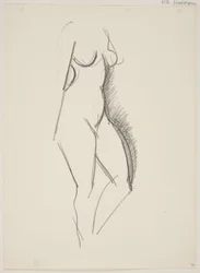 Femme nue debout, tournée vers la droite