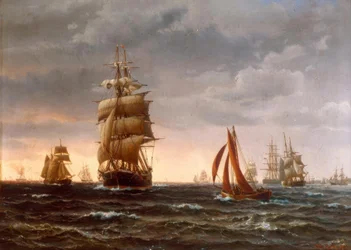 Navires en mer agitée