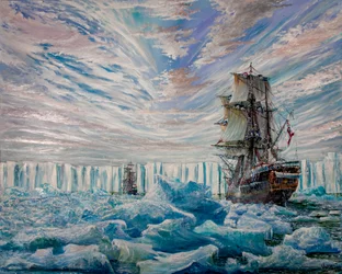 Erebus et Terror découvrent la barrière de glace antarctique, 2020