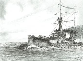 HMS Dreadnought en mer