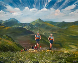 Mark et le défi de Joss Naylor, 2024 (huile sur toile)