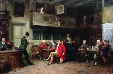 Intérieur de pub avec foule