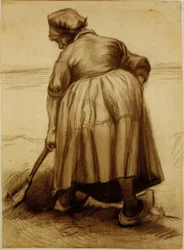 Paysanne creusant