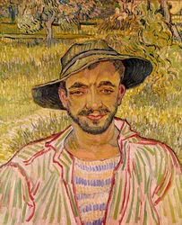 Buste au visage de paysan avec chapeau de paille. 1889. Dim. 61x50 cm. Galleria Nazionale d