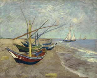 Bateaux de pêche sur la plage de Saintes-Maries-de-la-Mer
