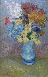 Fleurs dans un vase bleu, vers 1887