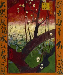 Japonaiserie : Verger de pruniers en fleurs (d