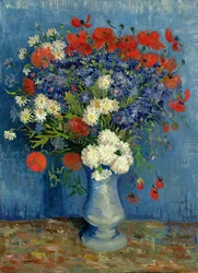 Nature morte : Vase avec bleuets et coquelicots, 1887