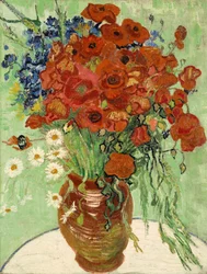 Nature morte, Vase avec marguerites et coquelicots, 1890