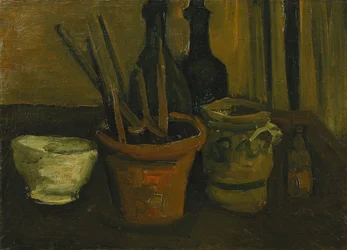 Nature morte aux pinceaux dans un pot à fleurs, 1884