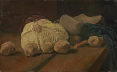 Nature morte avec chou et sabots