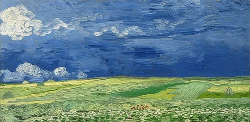 Champ de blé sous un ciel orageux. 1890