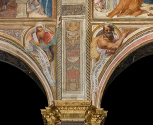 Nef centrale, Plume Quatrième et Cinquième Campata Nord, Vincenzo Campi 1573, Bustes avec Prophètes