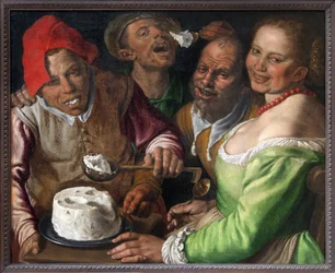 Les Mangeurs de Ricotta, Peinture de Vincenzo Campi (1536-1591). Photographie, KIM Youngtae, Lyon, Musée des Beaux-Arts de Lyon