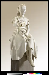 Portrait de la marquise Virginia Busti Porro en jeune fille ou jeune femme offrant une fleur