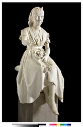Portrait de la marquise Virginia Busti Porro en jeune fille ou Jeune femme offrant une fleur