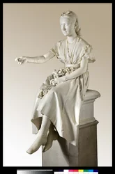 Portrait de la Marquise Virginia Busti Porro en jeune fille ou jeune dame offrant une fleur