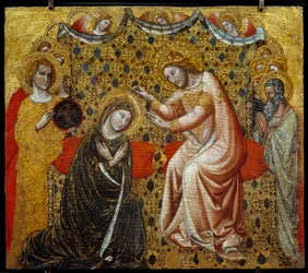 Couronnement de la Vierge. Peinture sur bois de Vitale da Bologna (1289/1309-1359/1369). Paris, Musée du Louvre.