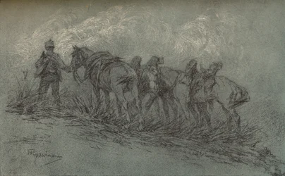 Étude à la craie par Vittorio Guaccimanni, vers 1900