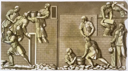 Soldats romains construisant un fort, vers 1820-1839