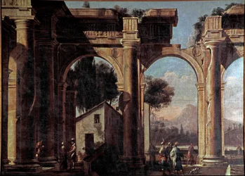 Paysage avec ruines