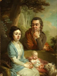 Portrait de Vassili Nebolsine, sa femme Avdotia et leur enfant