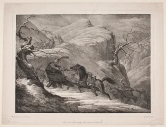 Une scène du passage du mont St. Bernard