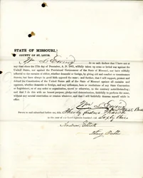 Serment de loyauté de Wm. L. Ewing du Missouri, Comté de St. Louis