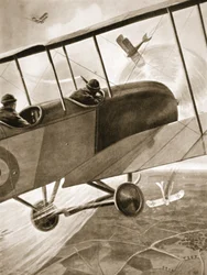 Le capitaine Bell-Irving engageant trois avions ennemis