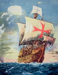 La Santa Maria emmenant Christophe Colomb vers les Amériques en 1492