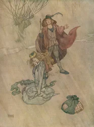 Le porcher grondé et la pluie tombait, vers 1930
