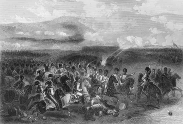 Charge de la cavalerie lourde à la bataille de Balaklava pendant la guerre de Crimée, 1854 1857.