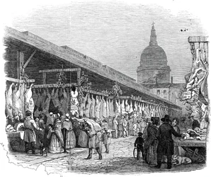 Marché de Newgate, la veille de Noël, 1845