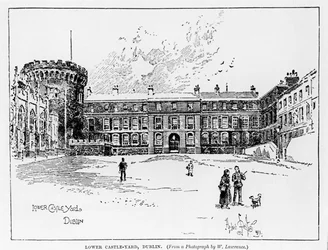 Lower Castle Yard, Dublin, gravé par Herbert Railton (1857-1910)