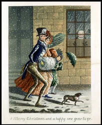 Joyeux Noël et bonne année, carte de Noël victorienne