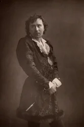 Herbert Beerbohm Tree (1853-1917) acteur-manager anglais. Fondateur de la Royal Academy of Dramatic Art (RADA). (Woodburytype)