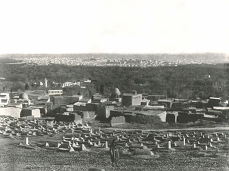 Panorama de la ville depuis Sulhieh, Damas, Syrie ottomane, 1895