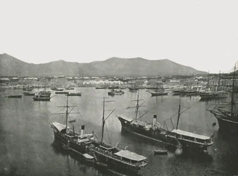 Vue générale du port, Palerme, Sicile, Italie, 1895