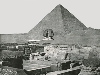 Grande Pyramide, Sphinx et Temple de Chafré, Gizeh, Égypte, 1895