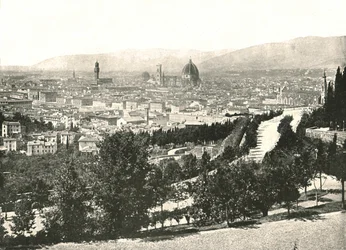 Panorama de la ville de Florence, Italie, 1895