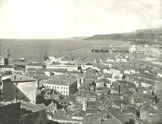 Ville et port, Trieste, Italie, 1895