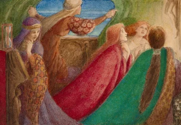 Une veillée (crayon et aquarelle)