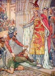 Le jeune Owen fait appel au roi (lithographie couleur)